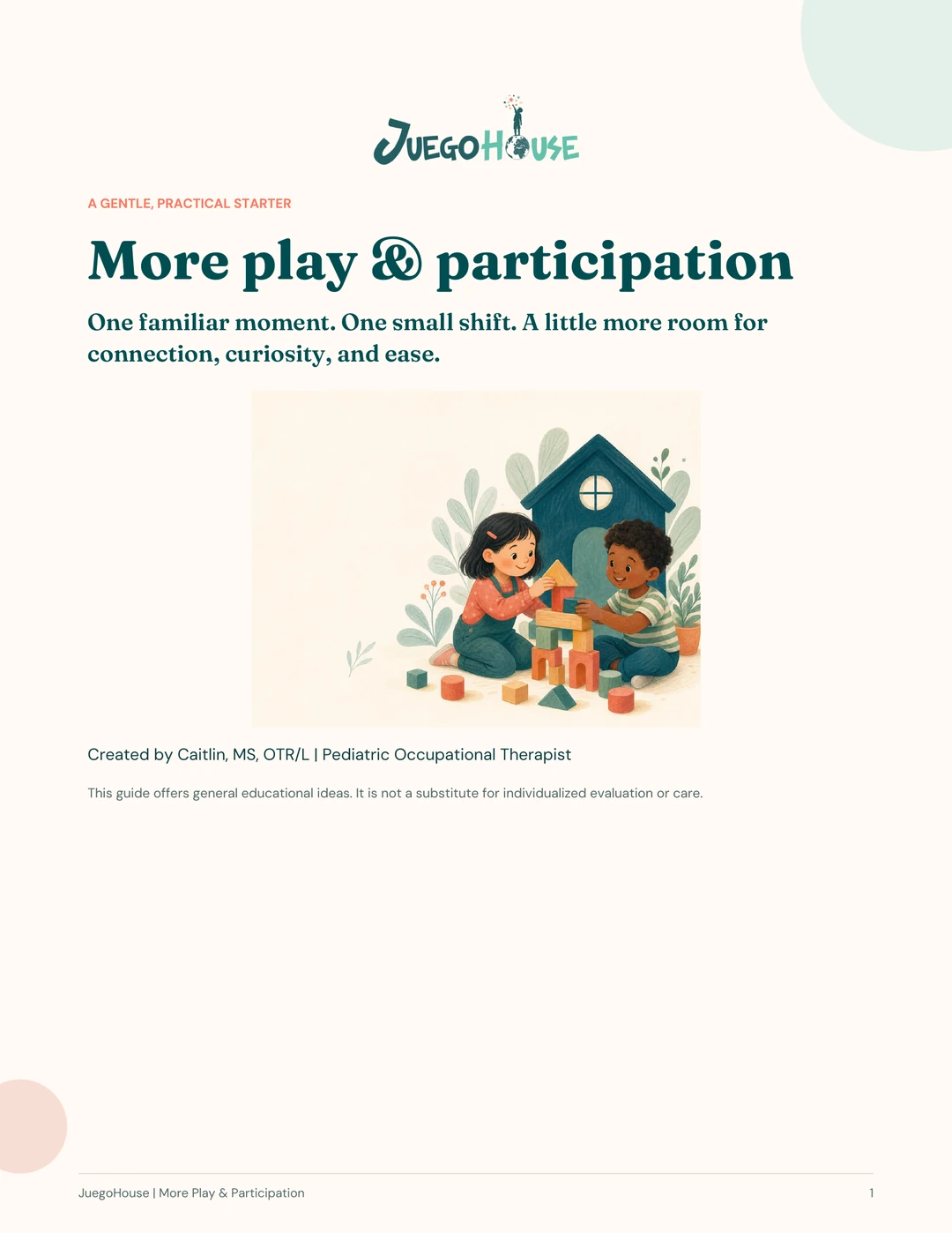 Cover of the More Play and Participation guide